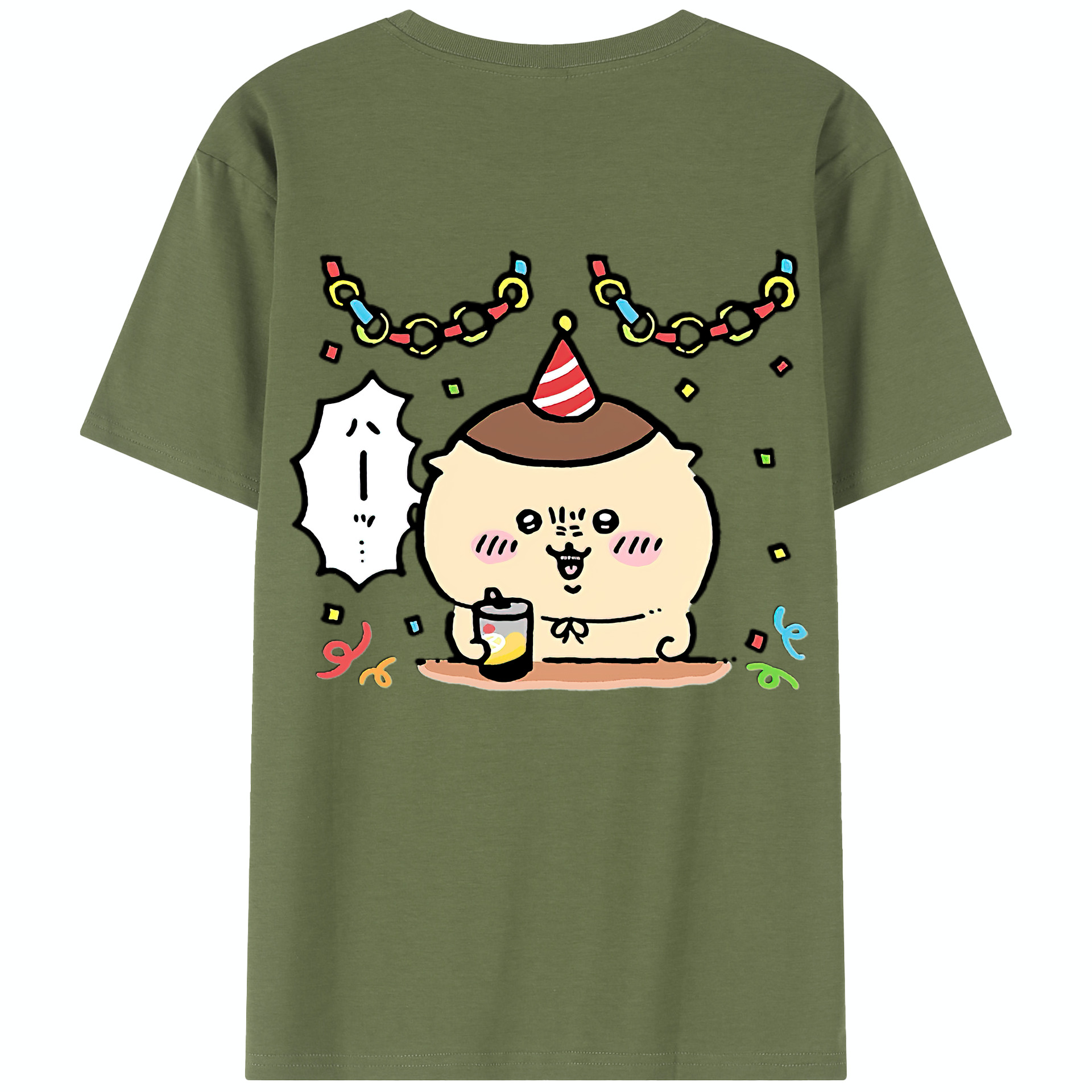 （画像用） ちいかわ くりまんじゅう Chii-kawa kuri manjū 綿100％半袖Tシャツ（背面プリント）